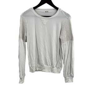 LAMade White Crewneck Long Sleeve Top Medium